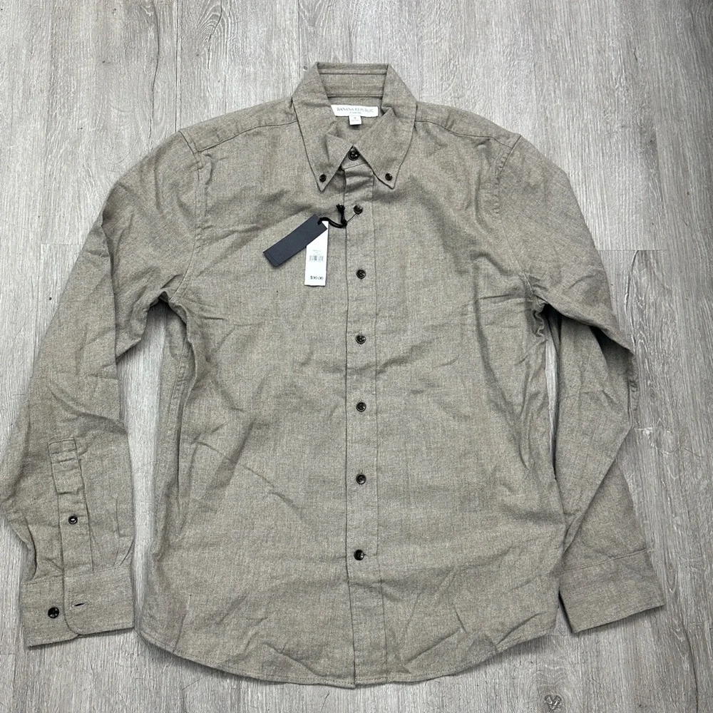 Banana Republic Men's STANDARD-FIT LIGHTWEIGHT FLANNEL SHIRT Casual Button-Down